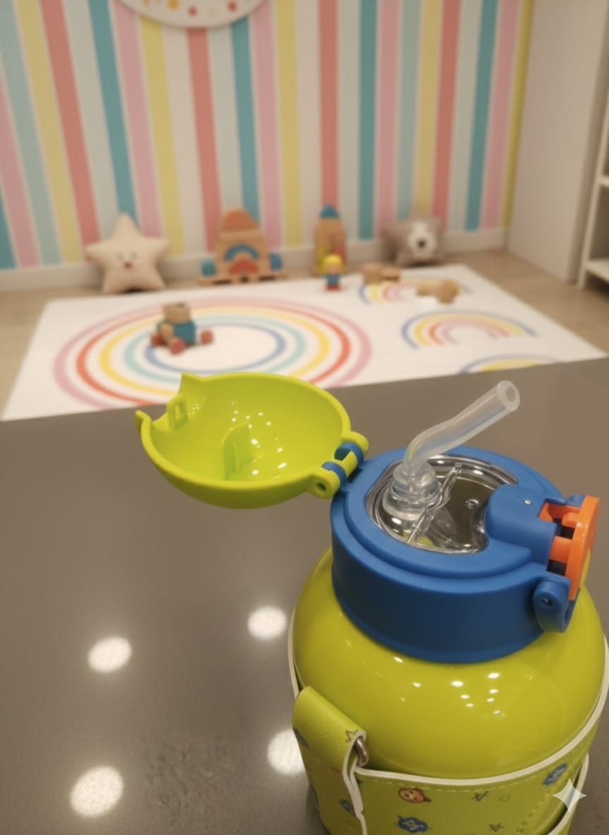 Dubblin Mango 500ml Thermal Vacuum Insulated Kids Straw Bottle