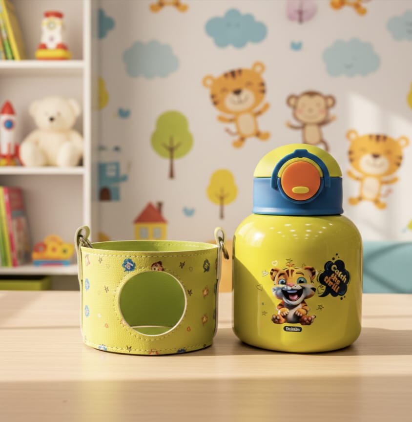 Dubblin Mango 500ml Thermal Vacuum Insulated Kids Straw Bottle