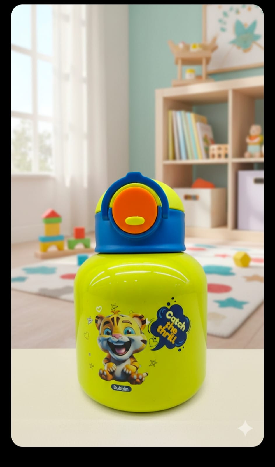 Dubblin Mango 500ml Thermal Vacuum Insulated Kids Straw Bottle