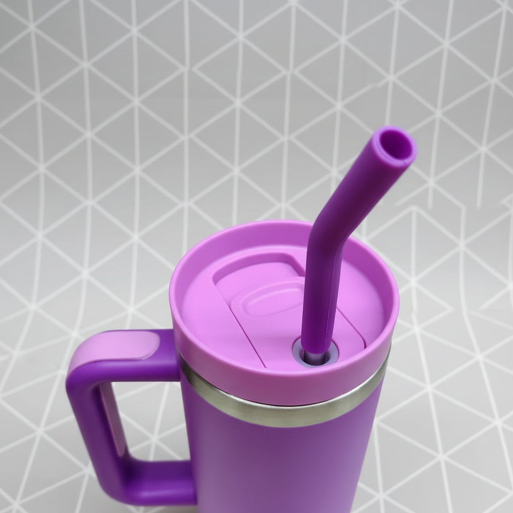 Dubblin Bold 900ml Thermal Vacuum Insulated Mug with Stainless Steel Straw (Twin Flow: Normal Sipper Plus Straw Sipper)