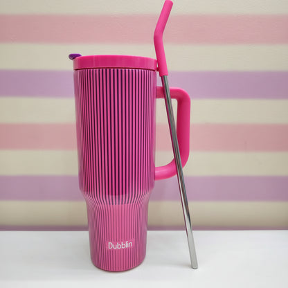 Dubblin Rock 1200ml Thermal Vacuum Insulated Mug with Stainless Steel Straw (Twin Flow: Normal Sipper Plus Straw Sipper)