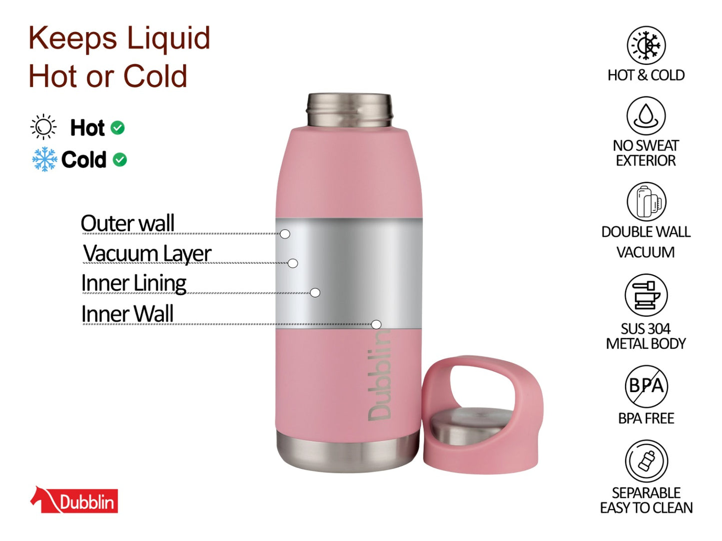 Dubblin Hiker 550 Thermal Vacuum Insulated Bottle