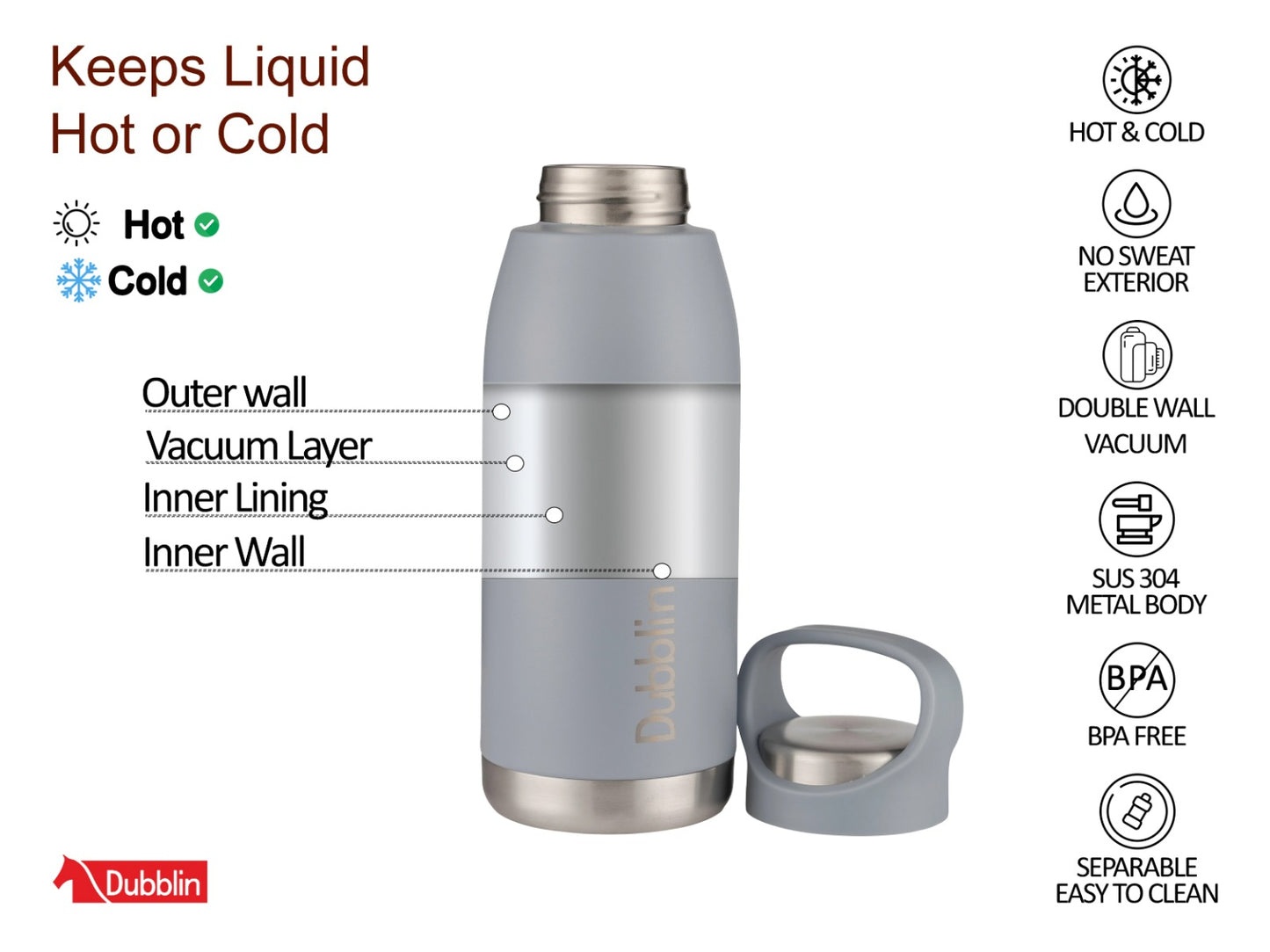 Dubblin Hiker 550 Thermal Vacuum Insulated Bottle
