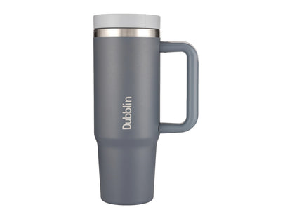 Dubblin Bold 900ml Thermal Vacuum Insulated Mug with Stainless Steel Straw (Twin Flow: Gulper Plus Straw Sipper)