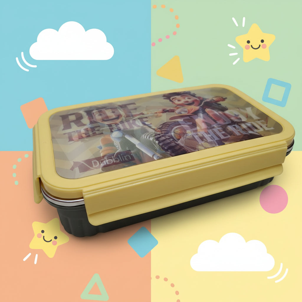 Dubblin Goofy Stainless Steel 2 Partition Lunch Box