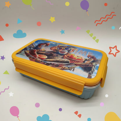 Dubblin Goofy Stainless Steel 2 Partition Lunch Box