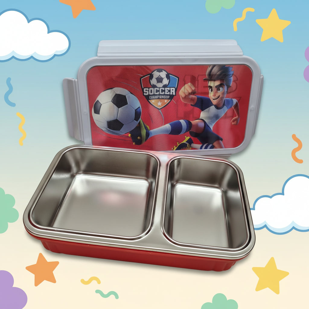 Dubblin Goofy Stainless Steel 2 Partition Lunch Box