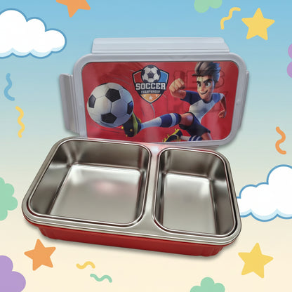Dubblin Goofy Stainless Steel 2 Partition Lunch Box