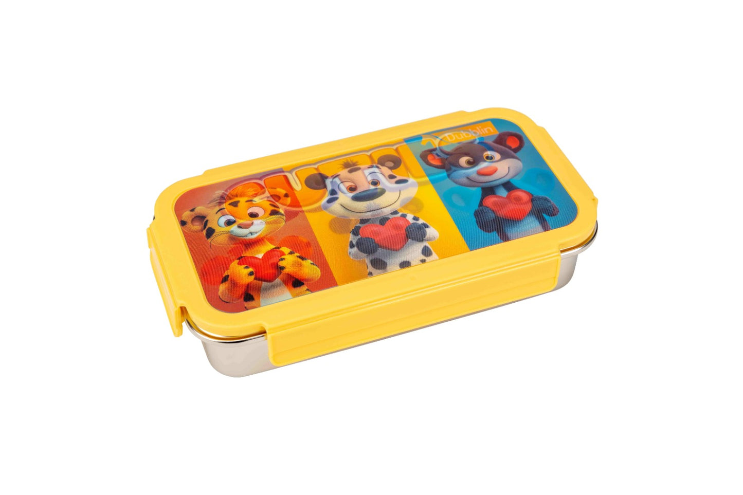 Dubblin Crunch Stainless Steel Lunch Box with Inner Container (with Lenticular Sticker)