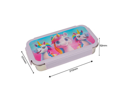 Dubblin Crunch Stainless Steel Lunch Box with Inner Container (with Lenticular Sticker)