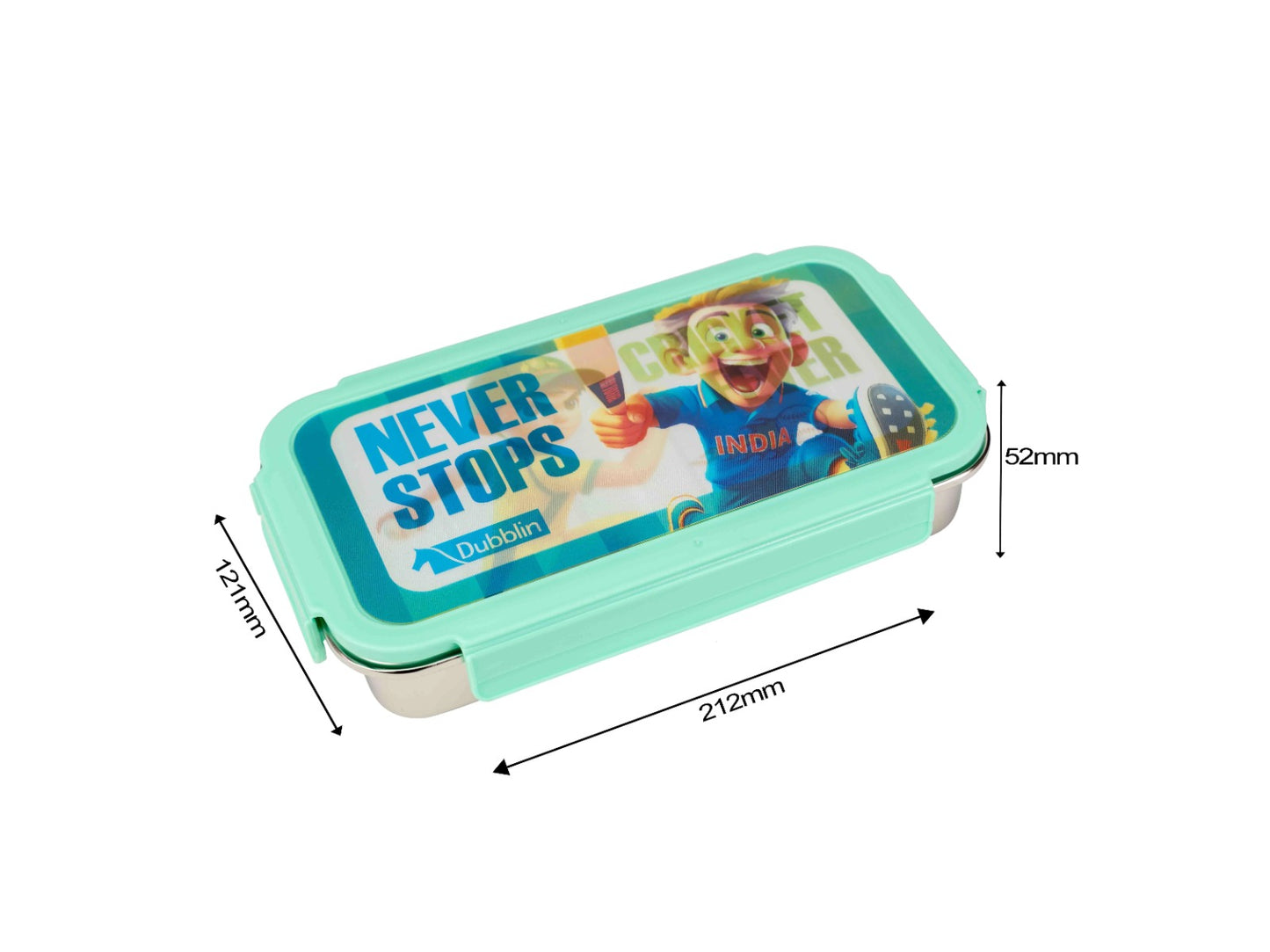 Dubblin Crunch Stainless Steel Lunch Box with Inner Container (with Lenticular Sticker)