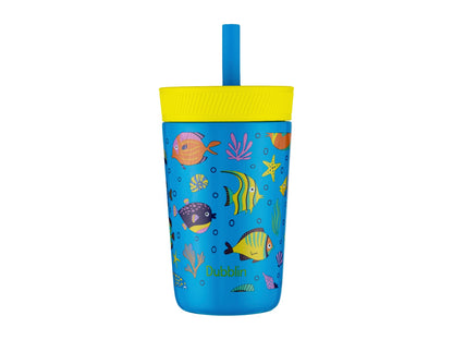 Dubblin Passion 350ml Thermal Vacuum Insulated Kids Bottle with Straw