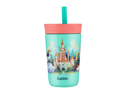 Dubblin Passion 350ml Thermal Vacuum Insulated Kids Bottle with Straw