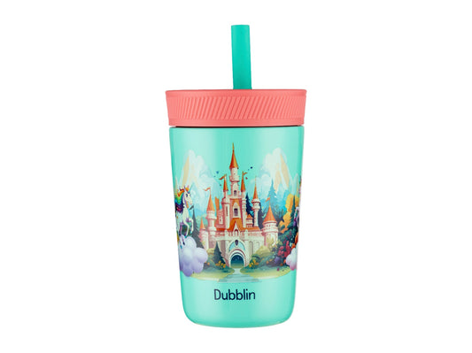 Dubblin Passion 350ml Thermal Vacuum Insulated Kids Bottle with Straw
