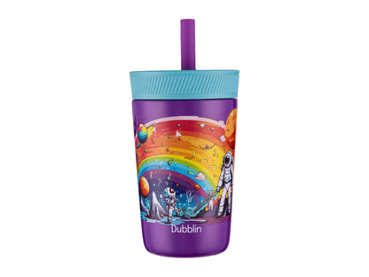 Dubblin Passion 350ml Thermal Vacuum Insulated Kids Bottle with Straw