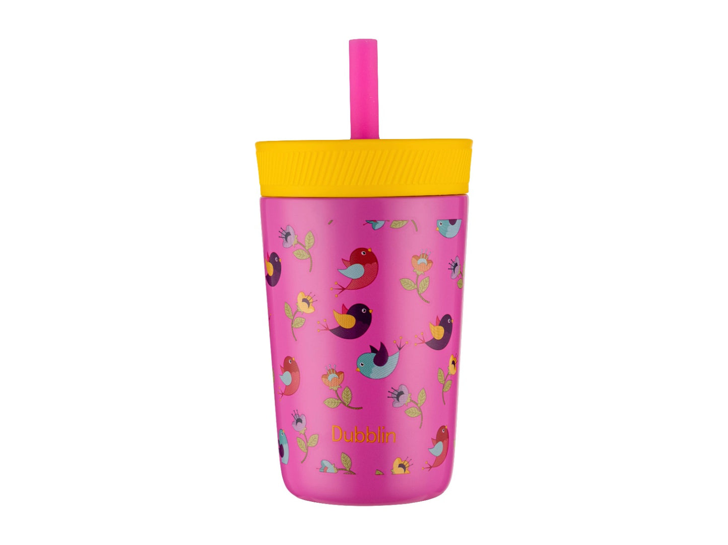 Dubblin Passion 350ml Thermal Vacuum Insulated Kids Bottle with Straw