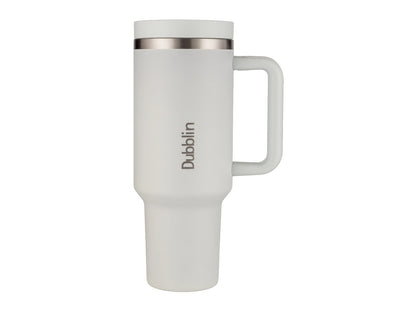 Dubblin Bold 1200ml Thermal Vacuum Insulated Mug with Stainless Steel Straw (Twin Flow: Gulper Plus Straw Sipper)