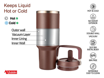 Dubblin Rage 1200ml Thermal Vacuum Insulated Mug with Straw