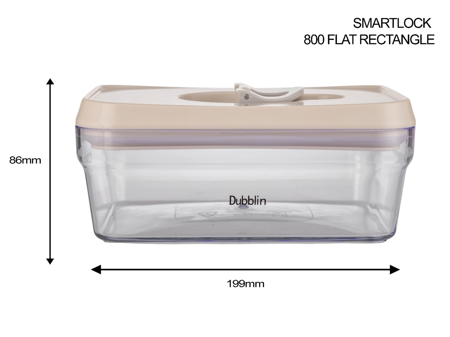 Dubblin Smart Lock Jar Rectangular Kitchen Storage Container