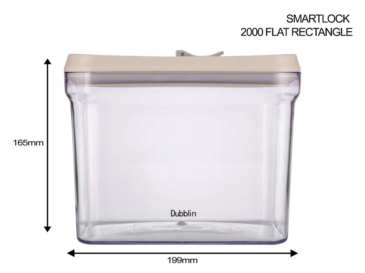 Dubblin Smart Lock Jar Rectangular Kitchen Storage Container