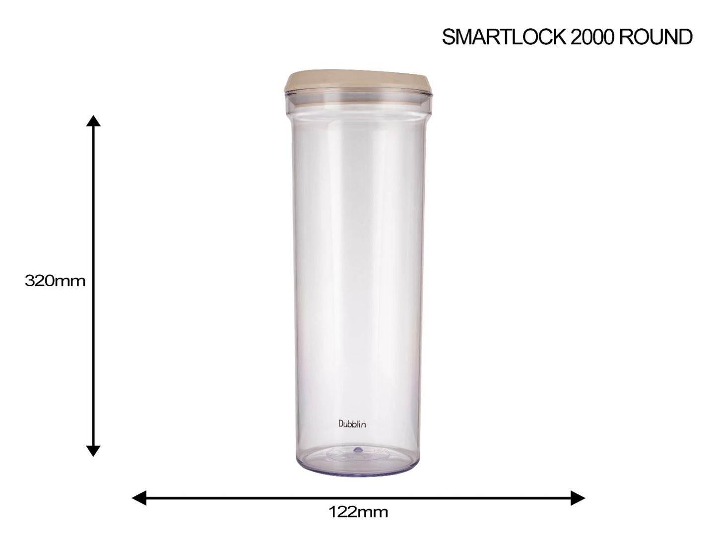 Dubblin Smart Lock Jar Round Kitchen Storage Container