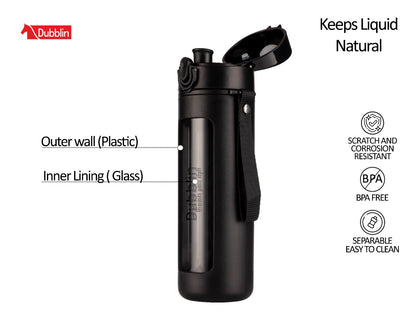 Dubblin Lime 600 Borosilicate Glass Bottle