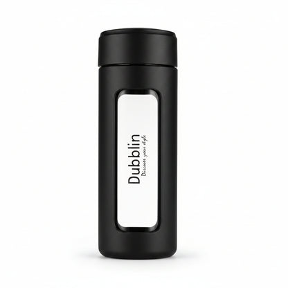 Dubblin Leo 460 Borosilicate Glass Bottle with Inside Strainer