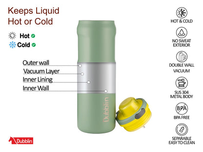 Dubblin Modern 750 Thermal Vacuum Insulated Bottle (Twin Flow: Gulper Plus Straw Sipper)