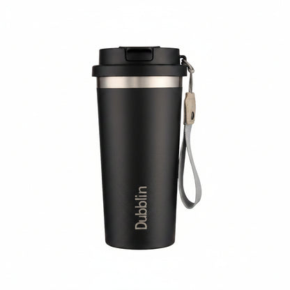 Dubblin Euro 500ml Thermal Vacuum Insulated Bottle with Silicon Straw (Twin Flow: Gulper Plus Straw Sipper)
