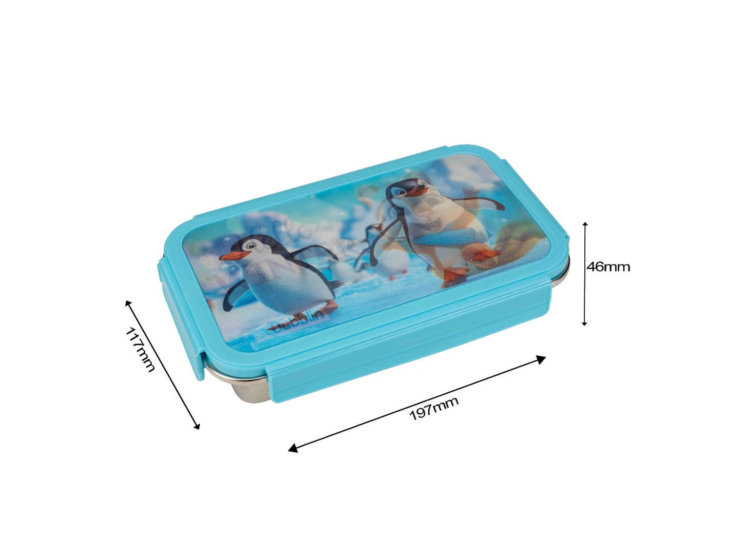 Dubblin Snoofy Stainless Steel Lunch Box 2 Partition (with Lenticular Sticker)