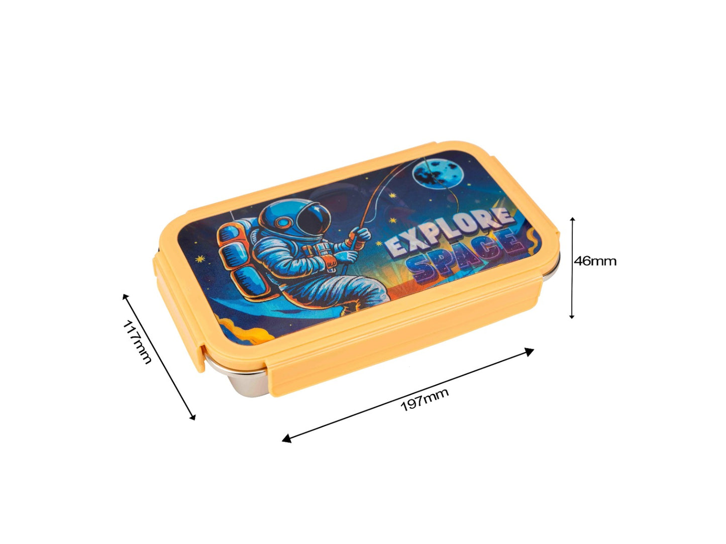 Dubblin Snoofy Stainless Steel Lunch Box 2 Partition (with Lenticular Sticker)