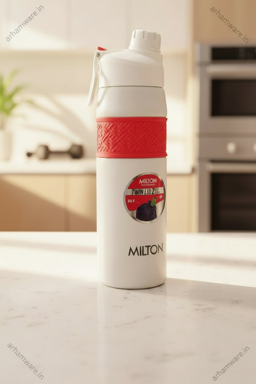 Milton Super Twin 600 Thermal Vacuum Insulated Bottle (Twin Flow: Gulper Plus Straw Sipper)