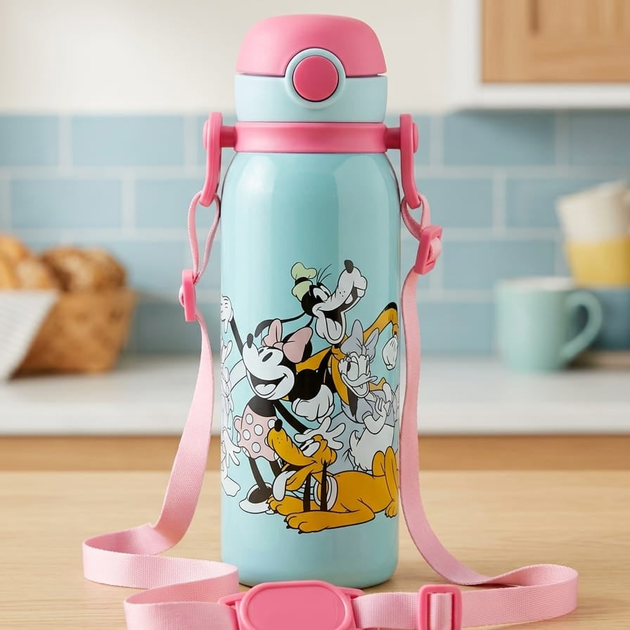Milton Disney Companion 450 Thermal Vacuum Insulated Kids Bottle with Straw