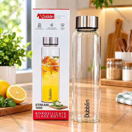 Dubblin Stream Borosilicate Glass Bottle