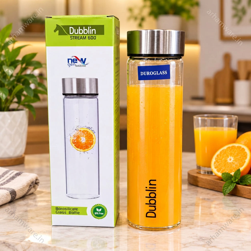 Dubblin Stream Borosilicate Glass Bottle