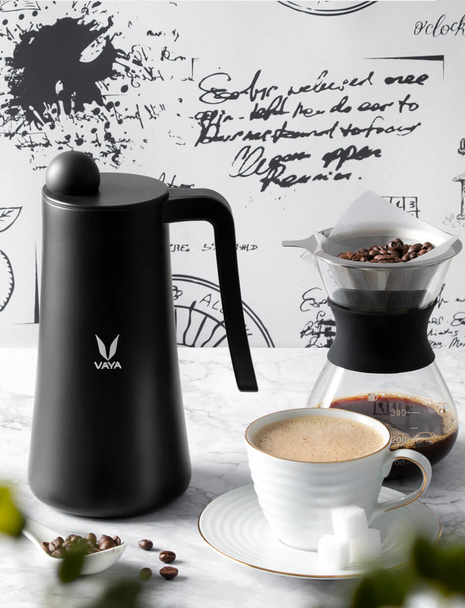 Vaya Tea Pot 900ml - with Globe Lid - Stainless Steel Thermal Vacuum Insulated Jug