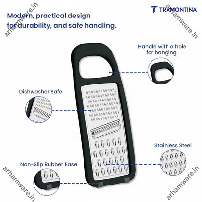Tramontina Utilita Grater with Polypropylene Handle & Non-Slip Rubber Base