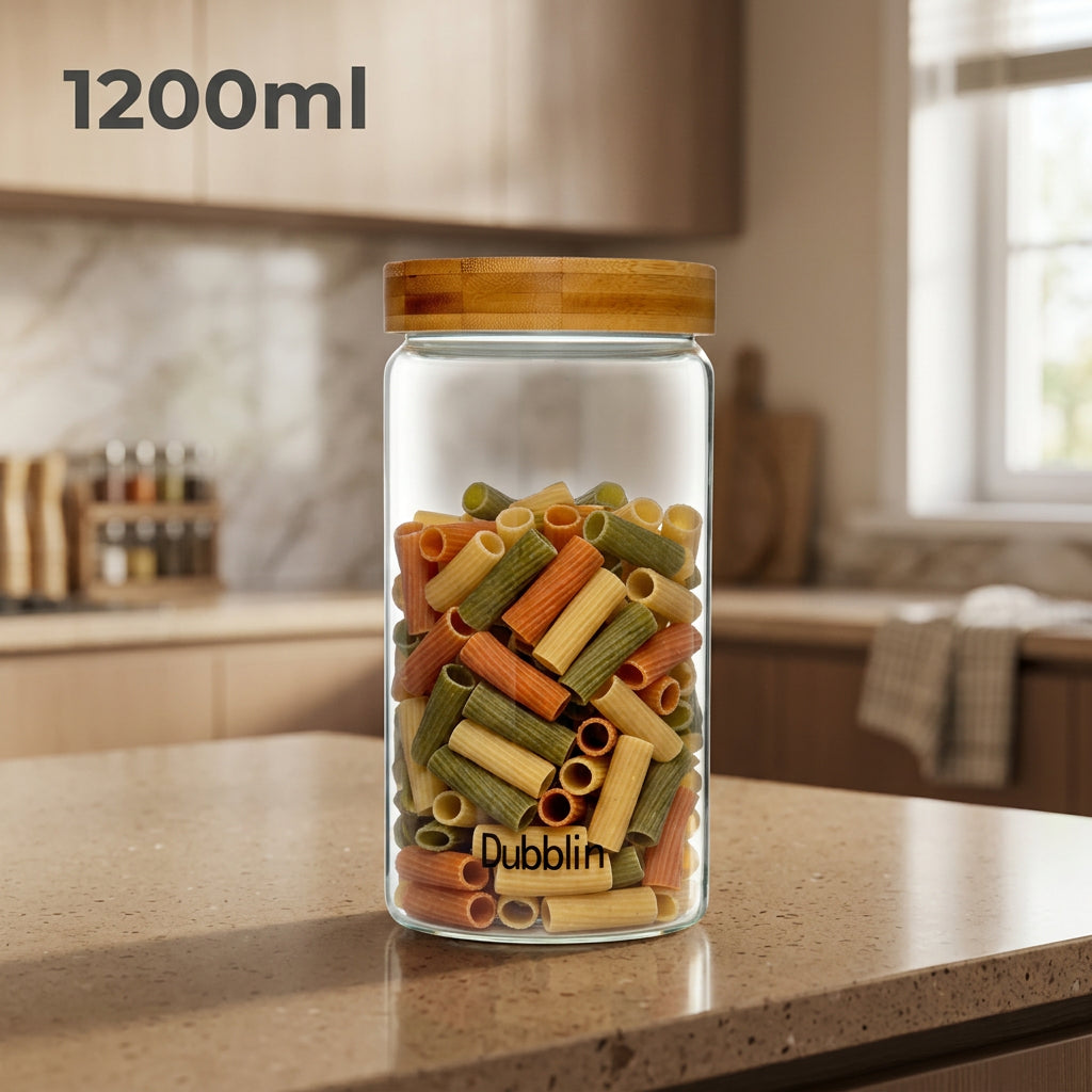 Dubblin Woods Borosilicate Glass Storage Container With Wooden Lid