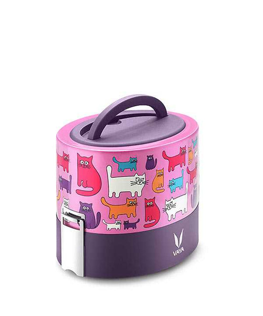 Vaya Tyffyn 600ml Graphics Design Thermal Vacuum Insulated with 2 inner containers (300ml * 2 Stainless Steel Inner Containers)