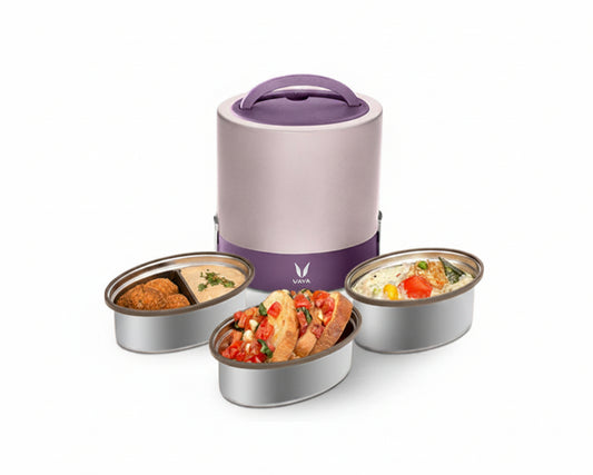 Vaya Tyffyn 1000ml Thermal Vacuum Insulated with 3 inner containers (400ml * 1 + 300ml * 2 Stainless Steel Inner Containers)