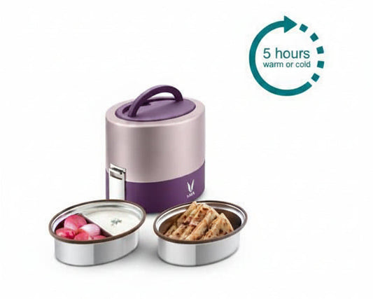 Vaya Tyffyn 600ml Thermal Vacuum Insulated with 2 inner containers (300ml * 2 Stainless Steel Inner Containers)