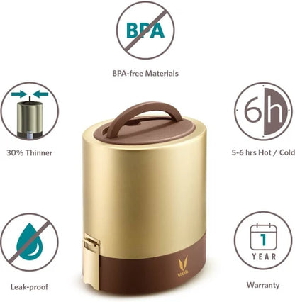Vaya Tyffyn 1000ml (400*1 + 600*1 Copper Coated Inner Containers) Vacuum Insulated Stainless Steel Lunch Set